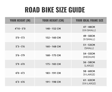 Scott Road Bike Size Chart